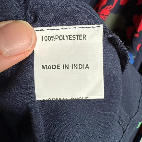 Eshakti Custom Dress Size Small Blue Floral Midi Pink Green Yellow - Picture 10 of 10